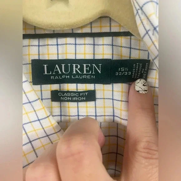 Lauren Ralph Lauren Classic Fit Men’s Long Sleeve Button Down Size Medium 15 1/2 - Picture 4 of 5